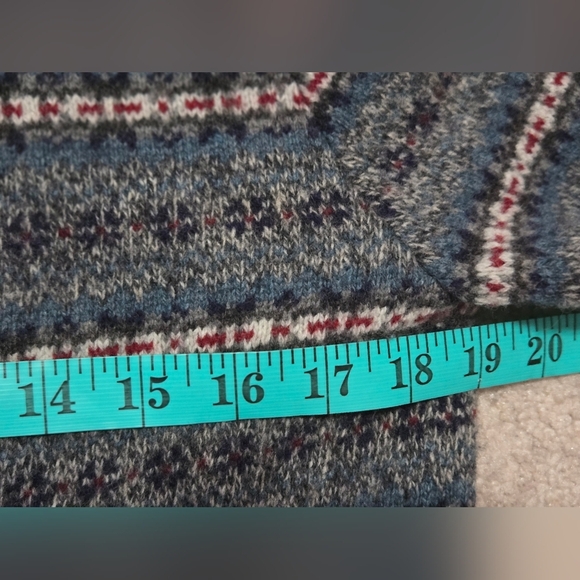 HUDSON NORTH Limited Edition Lambswool Gray Striped Cardigan Sweater. Medium. - Picture 12 of 14